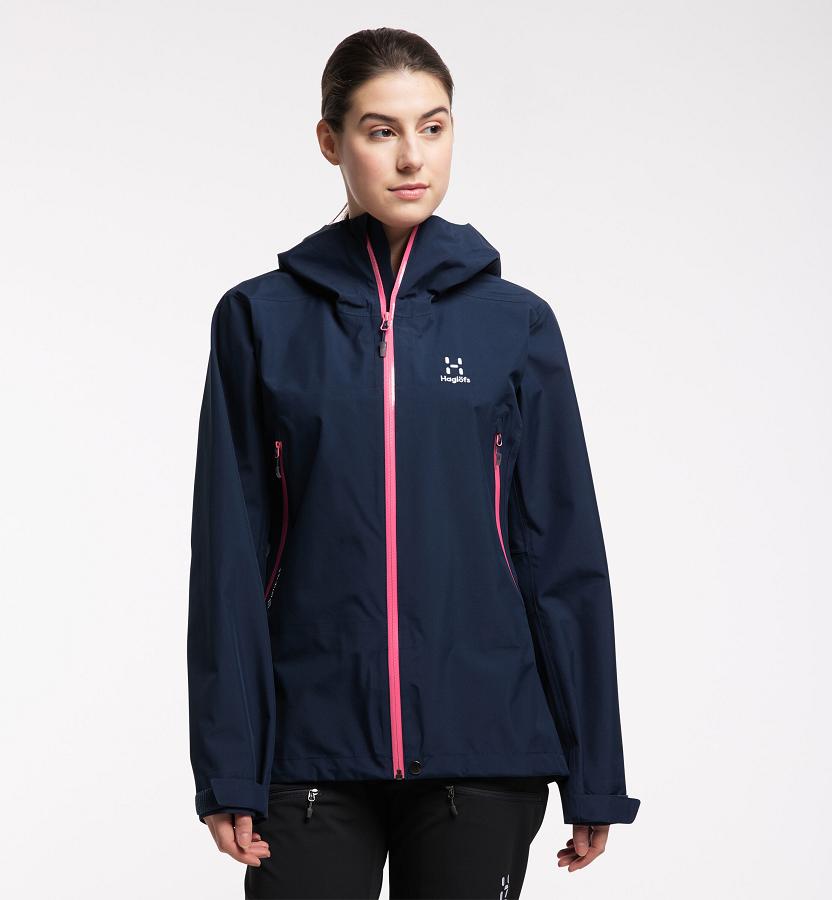 Haglöfs Roc GTX Ski Jacket Dark Blue For Womens OXYCV5269 Australia